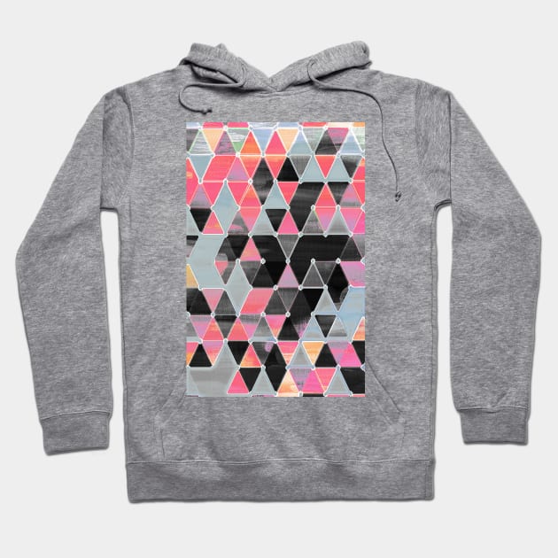 Winter Sunset - triangles in black & pink Hoodie by micklyn